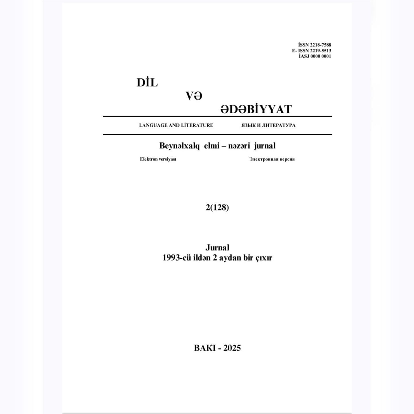 Vəfa Kərimovanın məqaləsi beynəlxalq elmi jurnalda dərc olunub