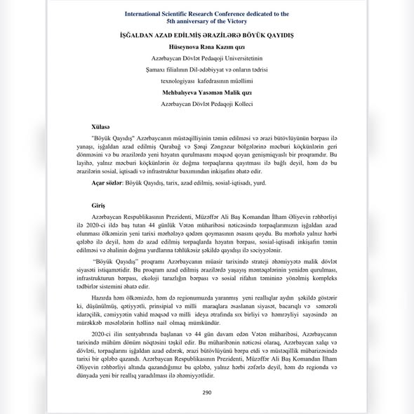 Yasəmən Mehbalıyeva beynəlxalq elmi konfransda məruzə ilə çıxış edib